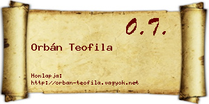 Orbán Teofila névjegykártya